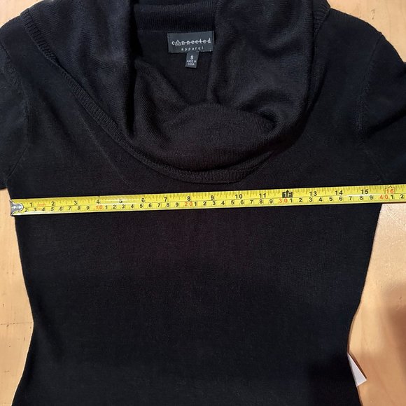 Connected Apparel Black Cowl Neck Sweater Dress Small - Picture 9 of 10